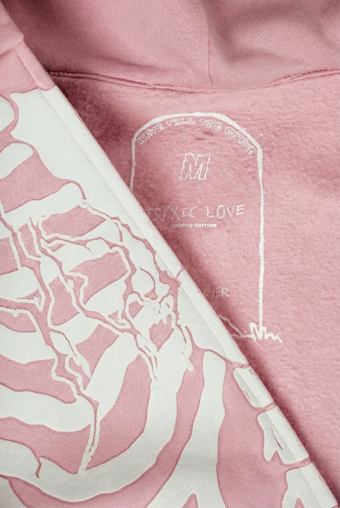FELPA SCHELETRO "TOXIC LOVE" (CANDY PINK) - YOUTH ARCHIVES®