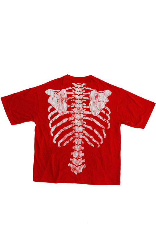 T-SHIRT SCHELETRO RED (DESTROYED) - YOUTH ARCHIVES®