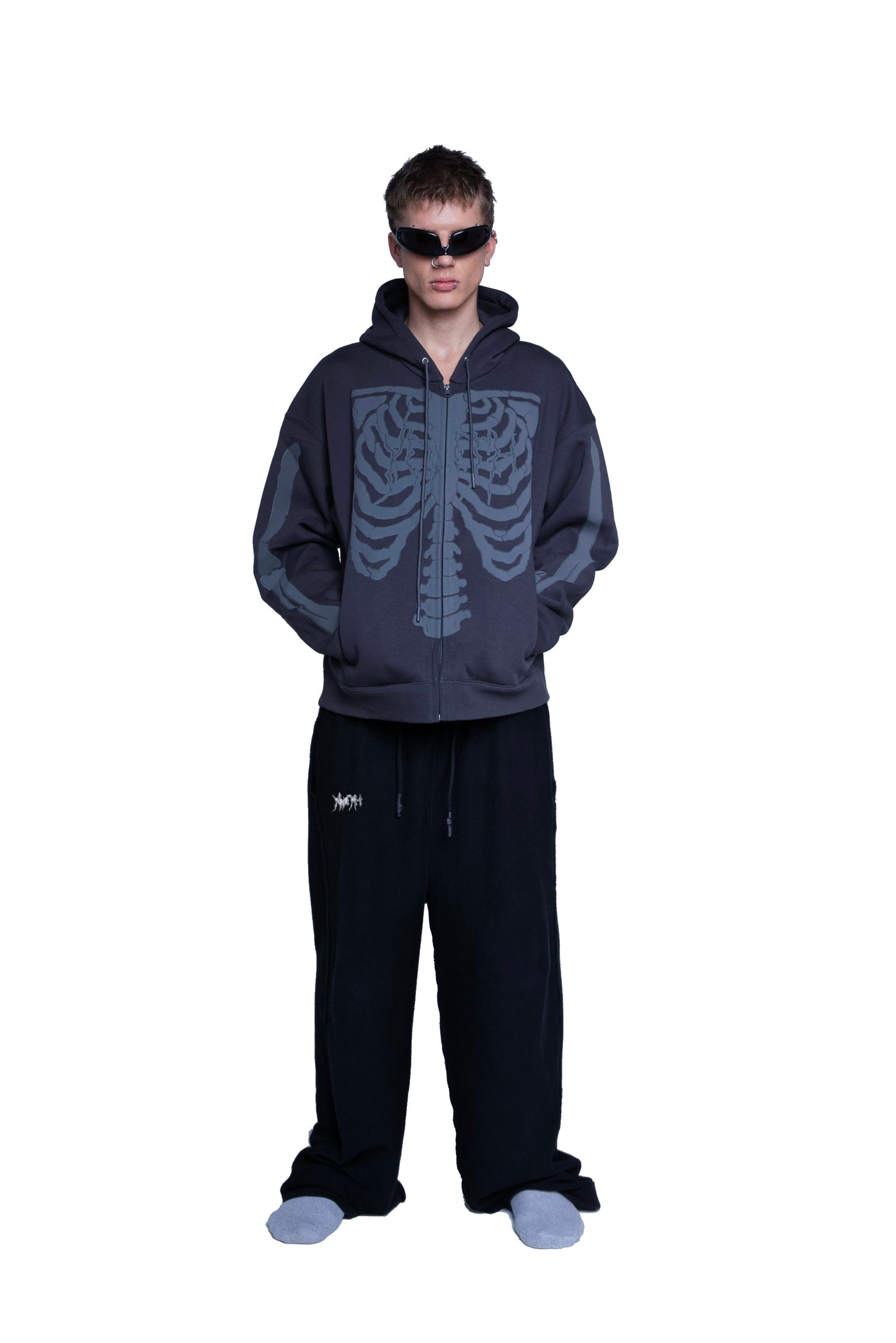 FELPA SCHELETRO “RAVE TILL THE GRAVE” (GLOW IN THE DARK) - YOUTH ARCHIVES®