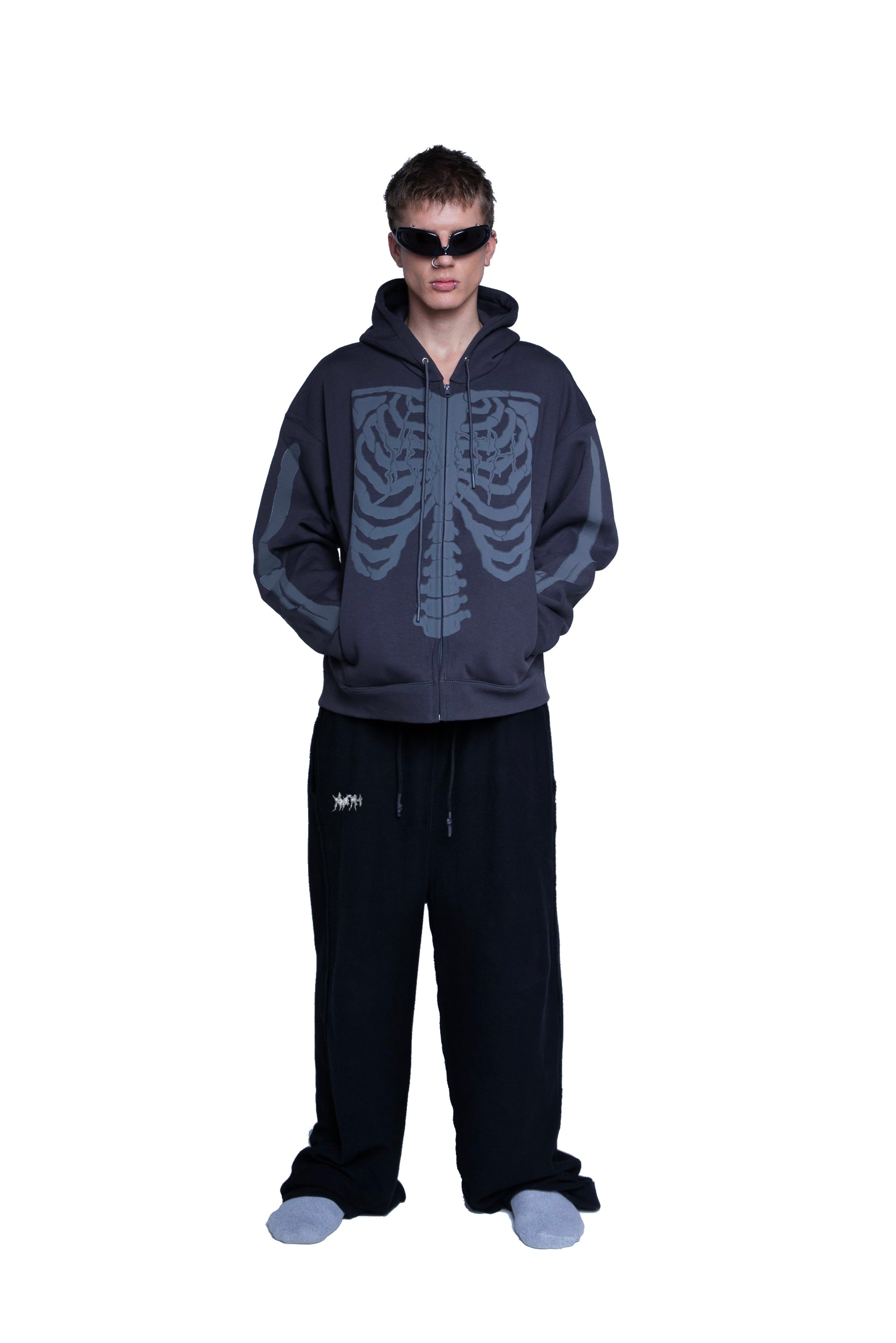 FELPA SCHELETRO “RAVE TILL THE GRAVE” (GLOW IN THE DARK) - YOUTH ARCHIVES®
