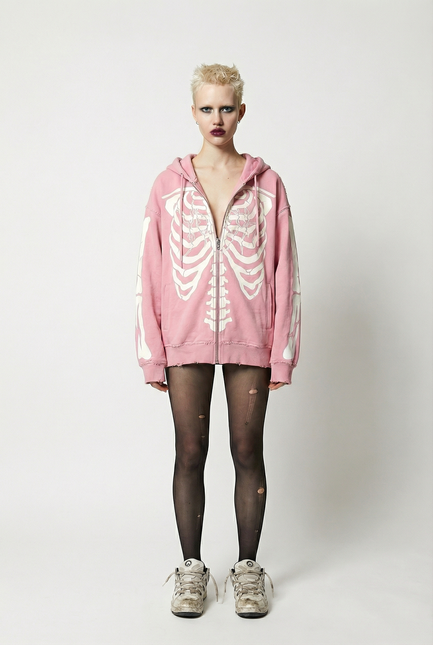 FELPA SCHELETRO "TOXIC LOVE" (CANDY PINK) - YOUTH ARCHIVES®