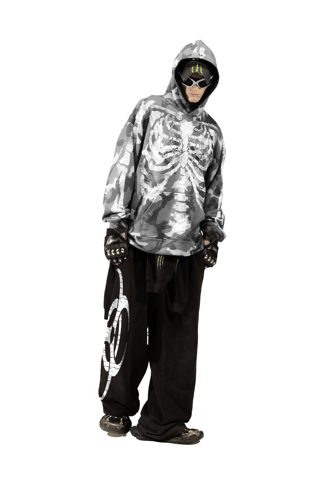 FELPA SCHELETRO "RAVE TILL THE GRAVE" URBAN CAMO - YOUTH ARCHIVES®