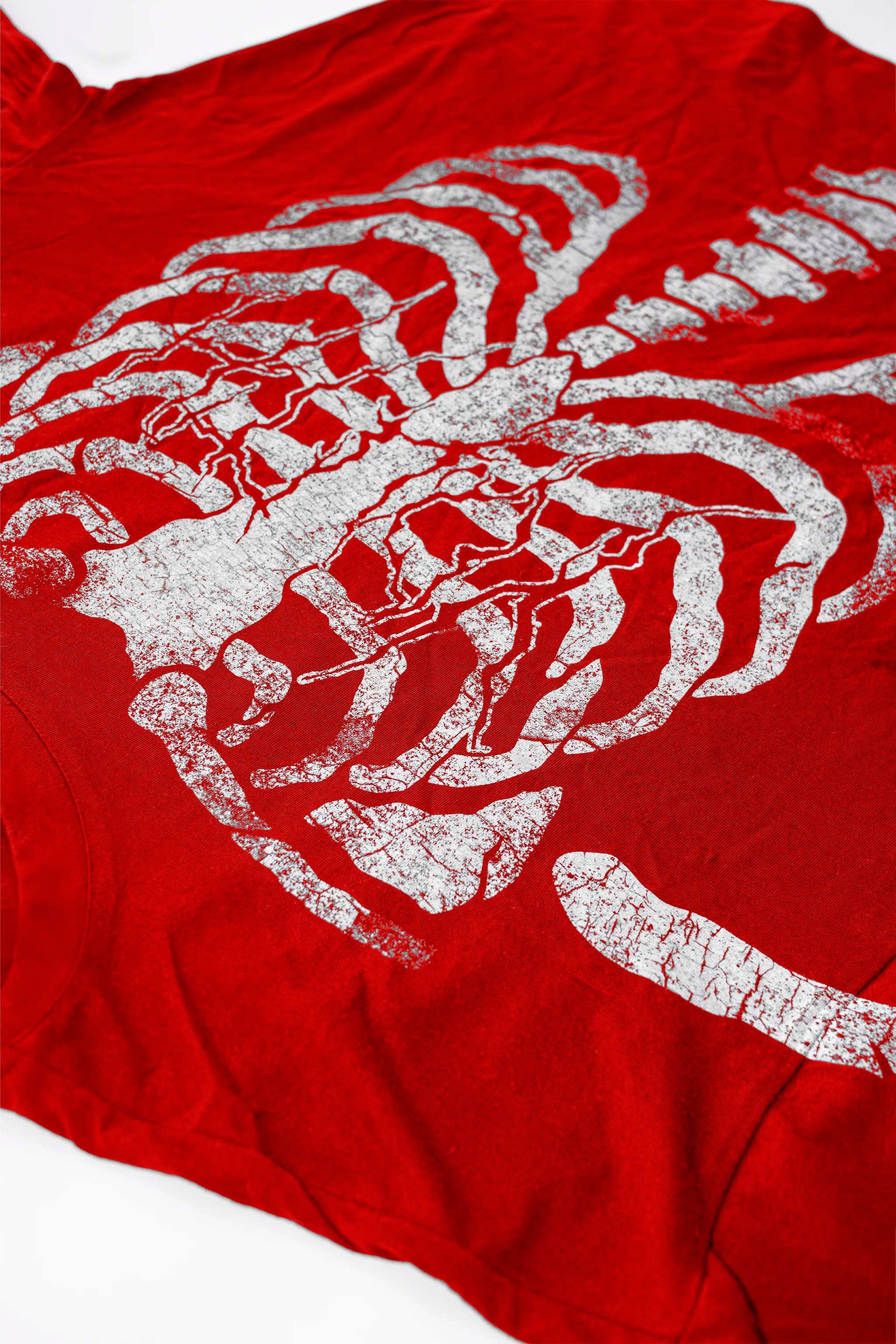 T-SHIRT SCHELETRO RED (DESTROYED) - YOUTH ARCHIVES®