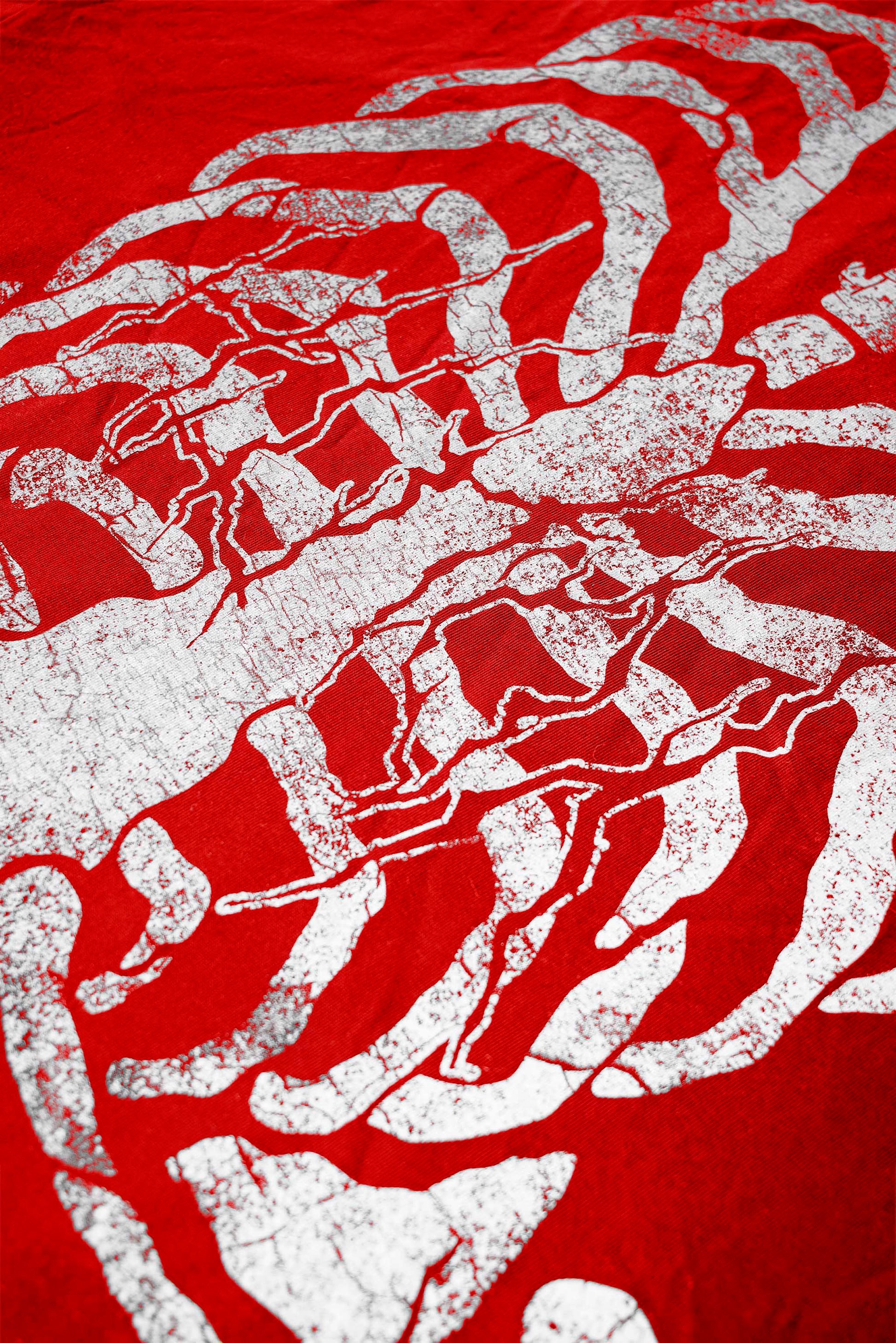 T-SHIRT SCHELETRO RED (DESTROYED) - YOUTH ARCHIVES®