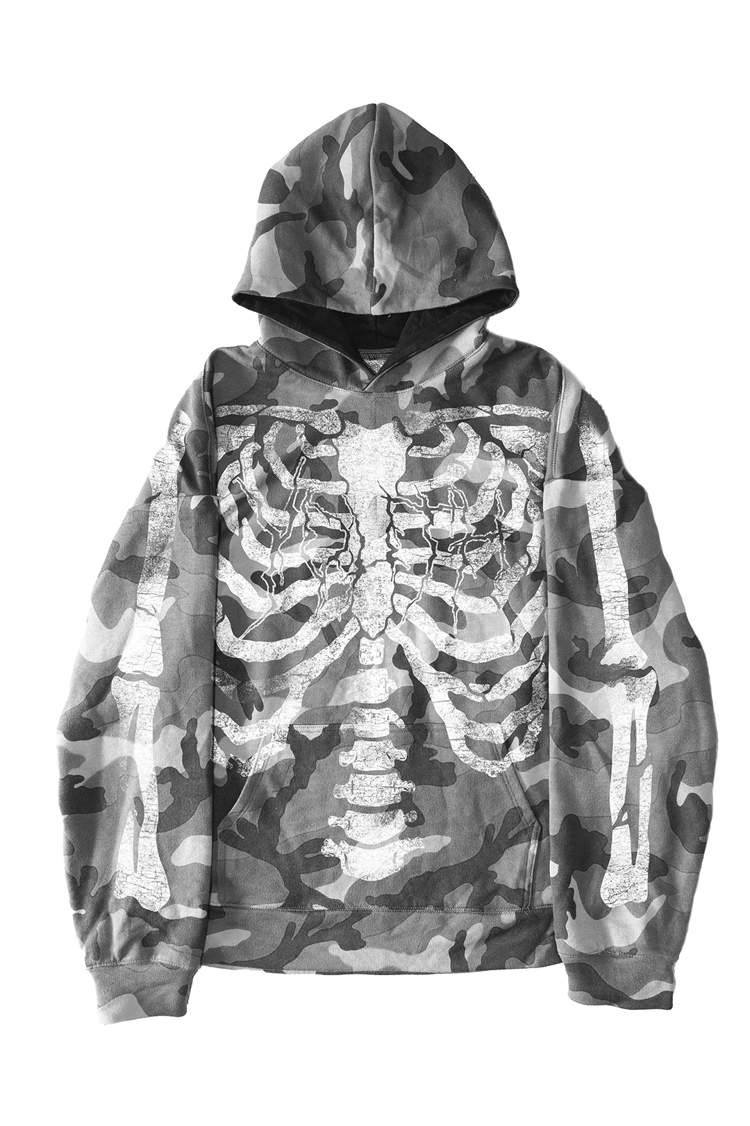 FELPA SCHELETRO "RAVE TILL THE GRAVE" URBAN CAMO - YOUTH ARCHIVES®